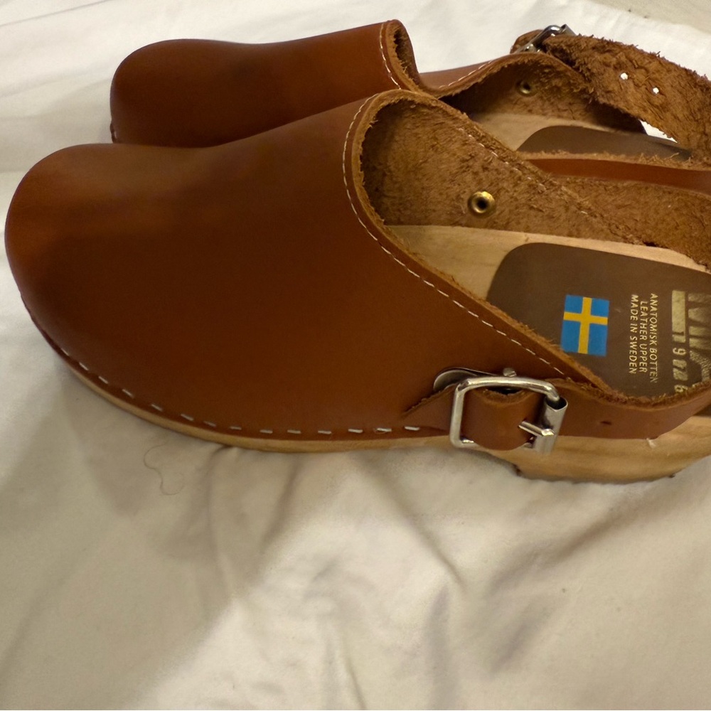 MIA Brown Leather Clogs